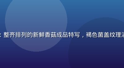 蘑菇成品人视频成品展示：整齐排列的新鲜香菇成品特写，褐色菌盖纹理清晰，展现高品质种植成果